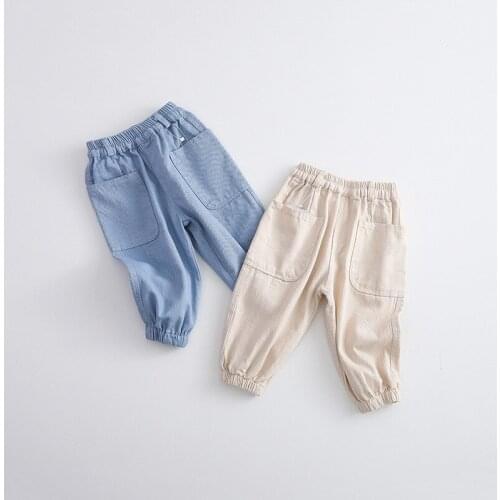 Kids Pants Spring New Arrival Korean Casual Trousers for Girls Boys Harem Pants 2020 Casual Elastic Waist Toddler Baby Pants