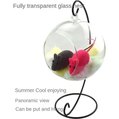 Hamster Nest Transparent Glass Cooling Room Summer Resort Bracket Hanging Basket Swing Cool Air Conditioning Room Ice Bed