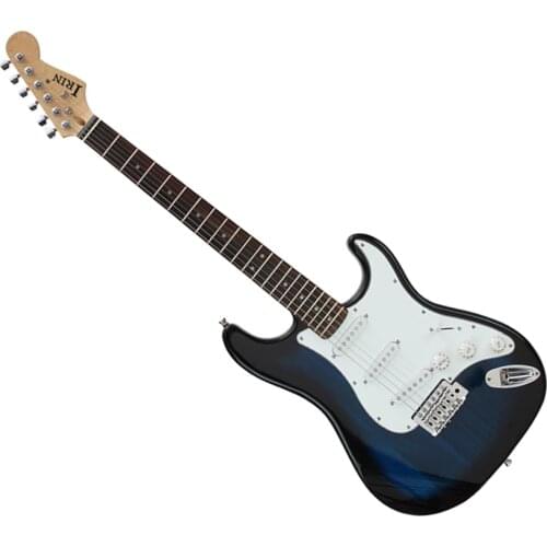 Rosewood Fingerboard Maple Neck Electric Guitar Gig Bag Strap Picks Blue