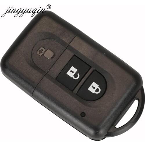 Jingyuqin 10pcs/lot Remote key Shell for Nissan Micra Xtrail Qashqai Juke Duke 2 Button Smart Fob Case