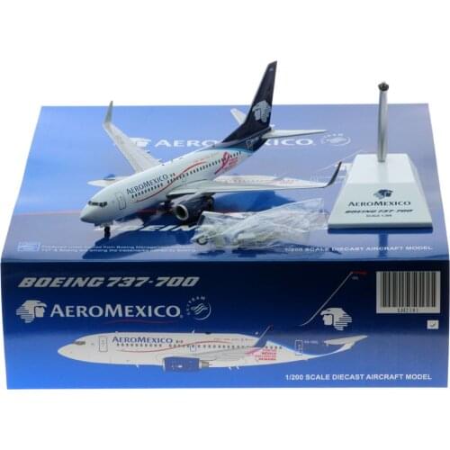 1:200 Alloy Collectible Plane Gift JC Wings LH2181 Aeromexico Airlines Boeing 737-700W Diecast Aircraft JET Model Reg#XA-GOL