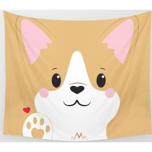 Corgi Cute Tapestry Wall Hanging Home Wall Decor Bedroom Tapestry Wall Hanging Yoga Mat Picnic Mat