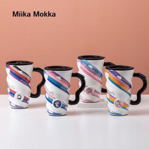 Creative Rainbow Unicorn Coffee Mug Cartoon Cute Ceramic Mug Porcelain Coffer Cup Milk Cup Animal Mug for Girl Gifts Drinkware