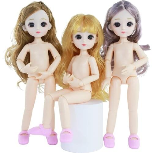 New BJD 1/6 Doll 13 Movable Joint Cute Doll with Head 26 Cm Naked Baby Girl Childrens Doll DIY Toy Gift