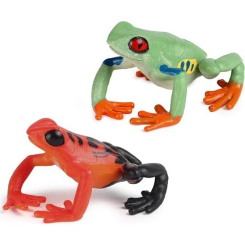 Small Tree Frog Animal Figure Collectible Toys Wild Animal Cognition Action Figures Kids Plastic Model Toys