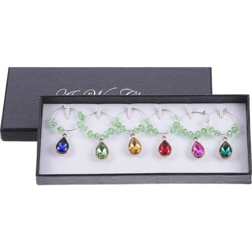 6Pcs Glass Identify Label Glass Marker Decor Glass Marker Wine Glass Charms Wine Glass Tags for Christmas Decor Cup