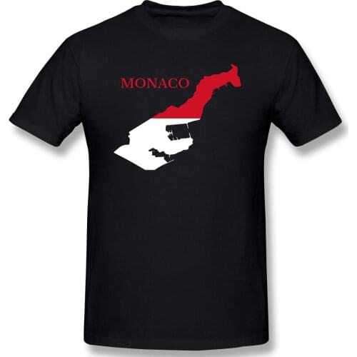 Monaco Map Flag Humor Graphic Mens Basic Short Sleeve T-Shirt R282 Tops Tees European Size
