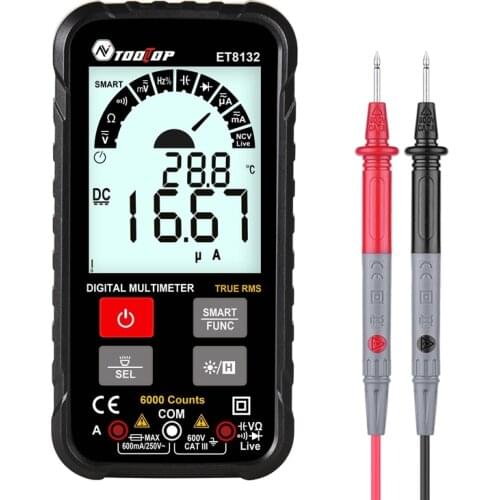6000 Counts Digital LCD Multimeter High Accuracy AC DC Voltage Current Resistance Frequency Capacitance Meter Data Hold Alarm