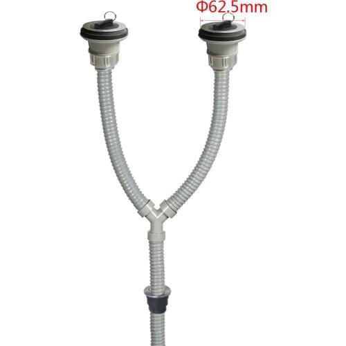 Talea Double sink laundry Drain kit Strainer Basket Drain Set with Drain Pipes Strainer Y type hose Plastic Flexible Flume