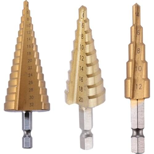 Tower Drill HSS Straight Slot Stepping Bit Set Titanium Plated Wood Metal Hole Drill Bit Does Not Need To Use The Center Punch