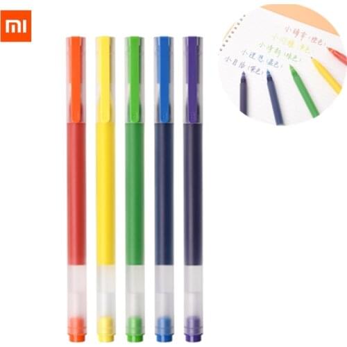 NEW Xiaomi Mijia Super Durable Colorful Writing Sign Pen 5 Colors Mi Pen 0.5mm Gel pen Signing Pens For School Office Drawing