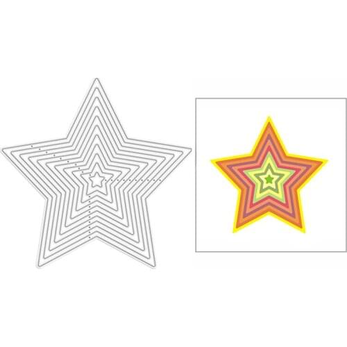 2021 New Nesting Stars Frame Metal Cutting Dies for DIY Scrapbooking Decoration and Card Making Paper Craft Embossing No Stamps