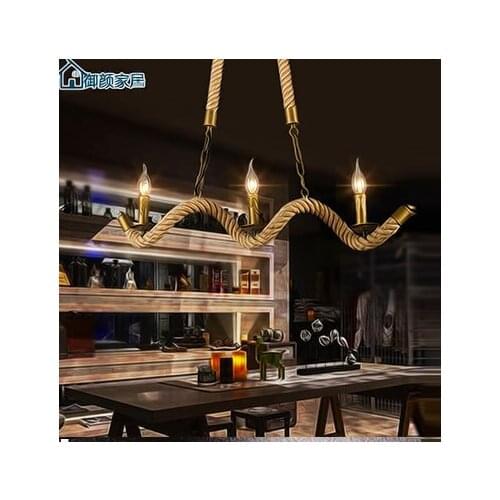 North European style Village LOFT rope wave Chandelier Restaurant Bar Cafe droplight 110-240V
