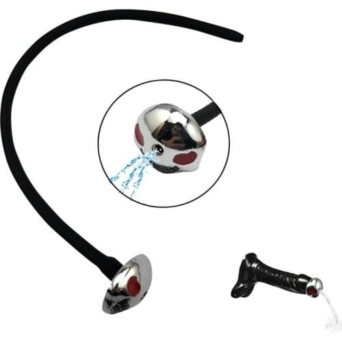 Silicone stainless steel Metal head ring urethral dilator catheter sound male penis plug masturbator sex toy for men