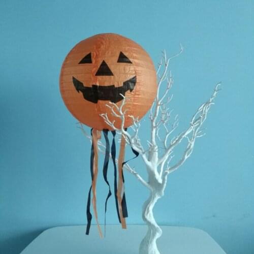 Halloween LED Paper Pumpkin Folding Lantern Skull Spider Glow Ball DIY Holiday Party Decoration Home Party SuppliesPL13