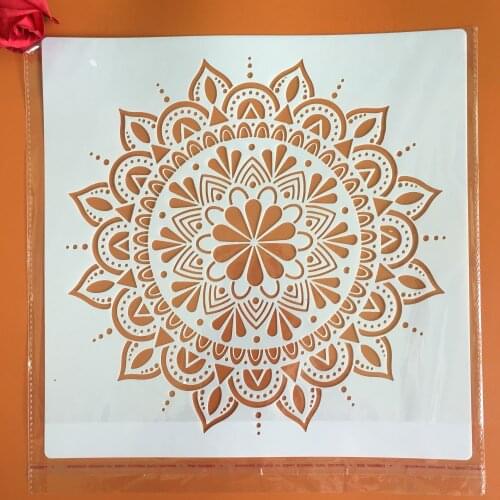 DIY Layering Stencils Wall Painting Scrapbook Coloring Embossing Album Decorative Template for walls 30 * 30cm Mandala Flowers