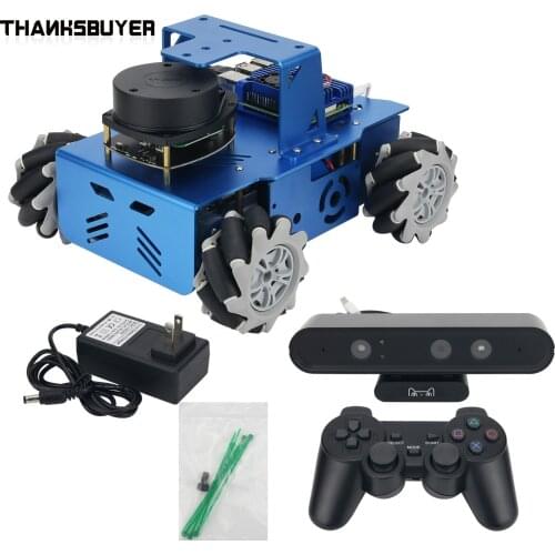 TZT ROS Robot Mecanum Car SLAMTEC A1 Standard Version + Depth Camera + Raspberry Pi 4B 2GB/4GB