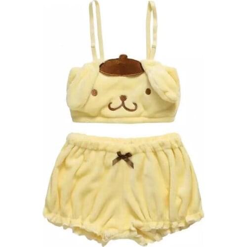 Womens Underwear Sensual Lingerie Woman Sexy Lingerie Cute Cartoon Tube Top Set Girl Underwear Home Wear Bra Exotic Accessories