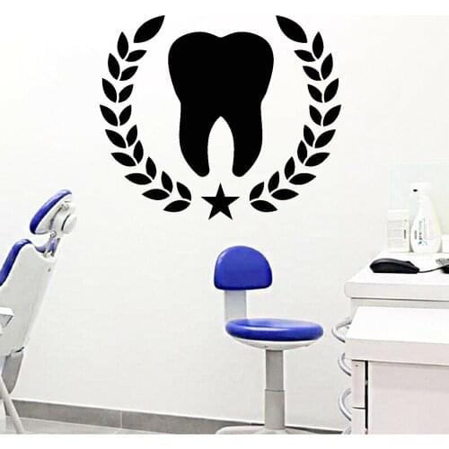 Tooth Logo Wall Stickers Teeth Hospital Art Decoration Dental Clinic Dentist Vinyl Wall Decal Home Furnishing Decorative Z519