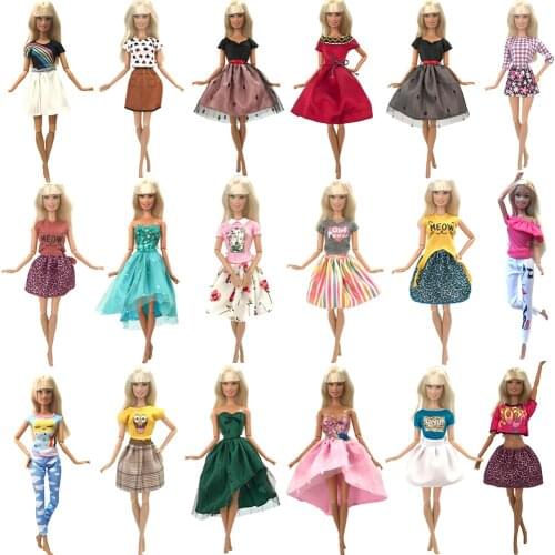 NK 1 Pcs Fashion Multicolor Doll Outfit Handmade Dress Shirt Skirt Daily Casual Wear Clothes for Barbie Accessories 59 JJ