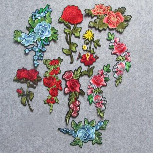 14 kind different high quality patterend patch hot melt adhesive applique embroidery patches stripes DIY accessories patch