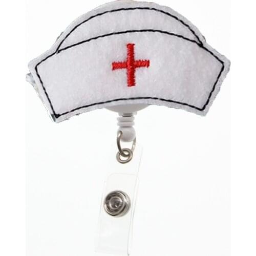 20pcs/New White Nurse Cap Medical Felt Badge Holder Nurse Badge Scroll