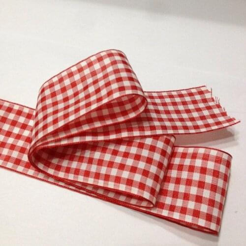 25 38 mm Width 100% polyester Plaid Ribbons scottish Gift bows Tartan Ribbon Garments Accessory E112