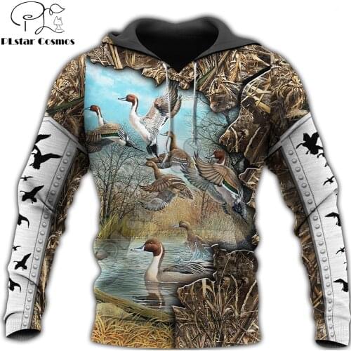 3D Printed Duck Hunting Animal Hoodie Harajuku Sweatshirt Streetwear autumn hoodies Unisex Casual jacket Tracksuits KJ0104
