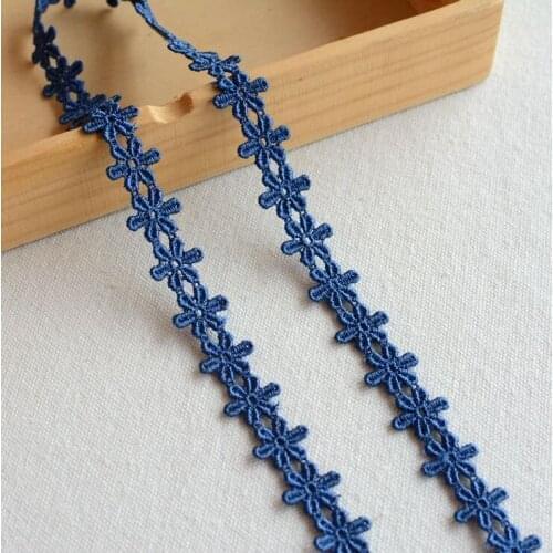 5 Meters/lot 1.3cm Daisy Flower Lace Accessories Water Soluble Lace Fabric Lace Ribbon Embroidered Net Lace Trim For Sewing DIY