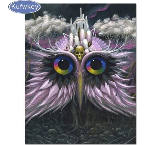 5D Diamond Painting owl Diamond Embroidery skull Cross Stitch Needlework Home Decor Round/square drill halloween gift