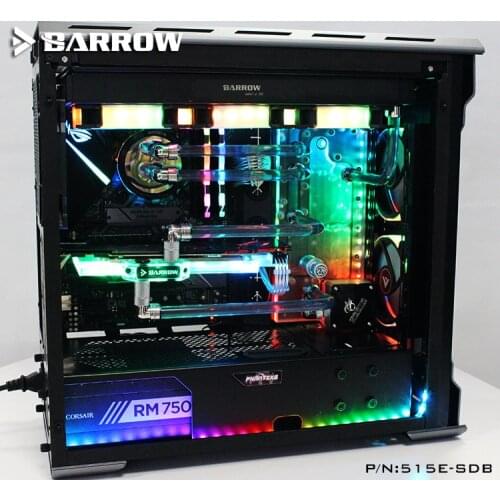 Barrow Acrylic Board as Water Channel use for PHANTEKS 515E/515ETG Computer Case use for Both CPU and GPU Block RGB Light 3PIN