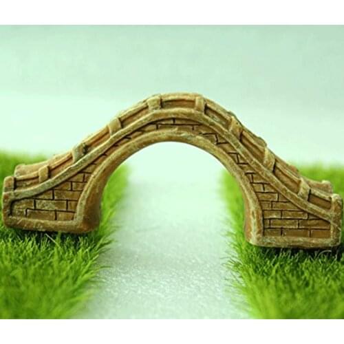 Zakka Bonsai Resin Large Stone Bridge Brown Miniature Garden Fairy Ornament Plant Pot Decor