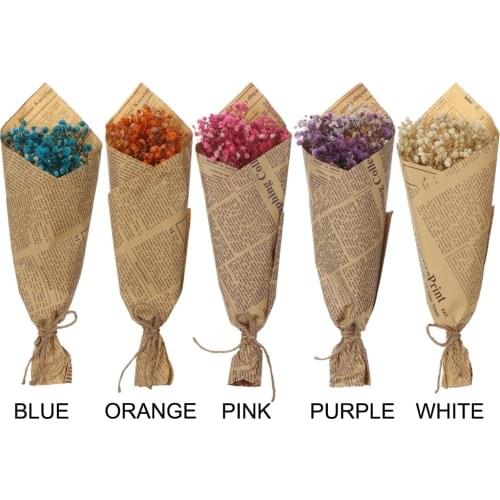 1 Bouquet Dried Preserved Flowers Real Forever Baby Breath Flower Branch For DIY Eternal Flower Wedding Home Decor 30-35CM