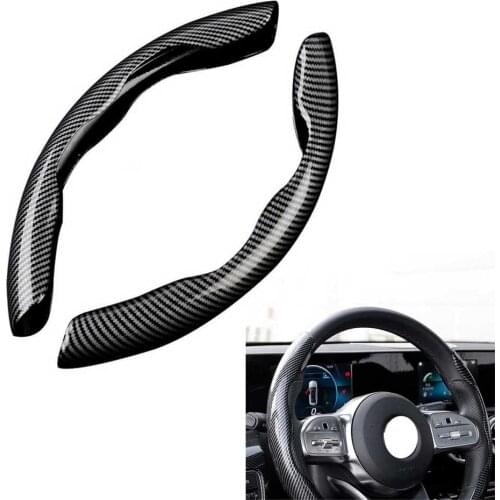 Car Steering Wheel Booster Cover Carbon Fiber Look Universal Non-Slip Accessory Auto Decoration