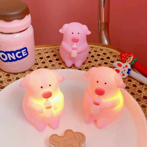 Ins bedroom girl LED night light mini piggy room bedside lamp decoration dormitory new creative gift to accompany sleeping light