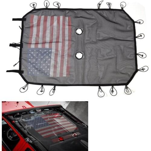 Car Roof Insulation Sunshade Net Mesh Cover Anti UV Rays Travel Outdoor Styling For Jeep Wrangler 2 4 Doors 2007-2017