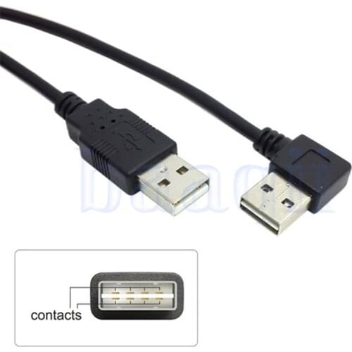 MLLSE Right Or Left Angled USB 2.0 Male To USB Male Data Cable For Camera HD PC CB302