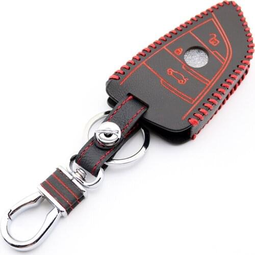 3 Buttons Leather Key Bag Case Holder Cover Fit For BMW X1 X5 2014-2019 X6 2015-2017 2018 2019 Accessories Key Box Holder Shell