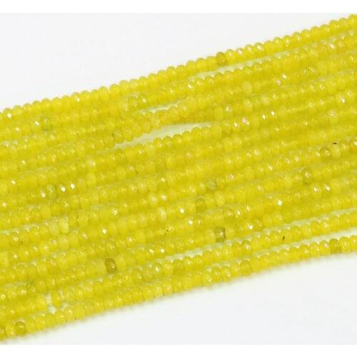 Beautiful lemon yellow natural stone jades chalcedony 2*4mm new faceted abacus loose beads diy charms Jewelry findings 15" B580