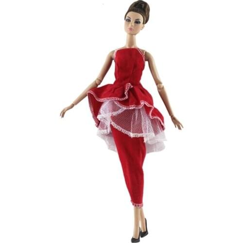 Red Tops Trousers Dress Outfit Suit Sets for Barbie BJD FR SD Doll Clothes Role Play Accessories Toys for Girl