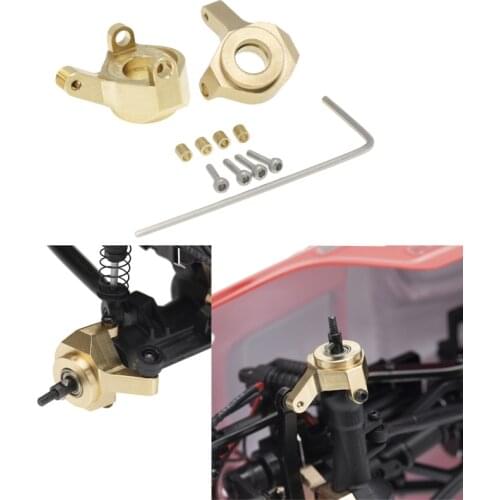 2PCS Brass Front Steering Knuckle Upgrade Kit For 1/24 Axial SCX24 90081 RC Crawler Car Repair Accessories Replacement