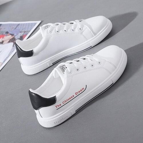 2021 spring new shallow mouth white shoes lace lazy shoes ins Korean version of all-match casual shoes womens trend B1264