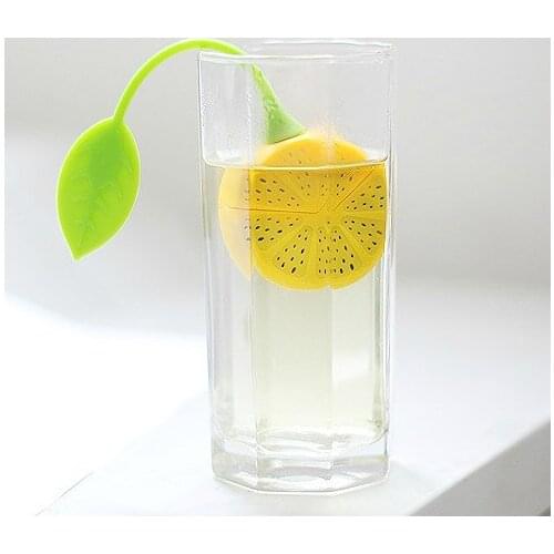 Wholesale Cute Lemon Silicone Tea Leaf Herbal Infuser Maker Filters Infuser Strainer Free shipping