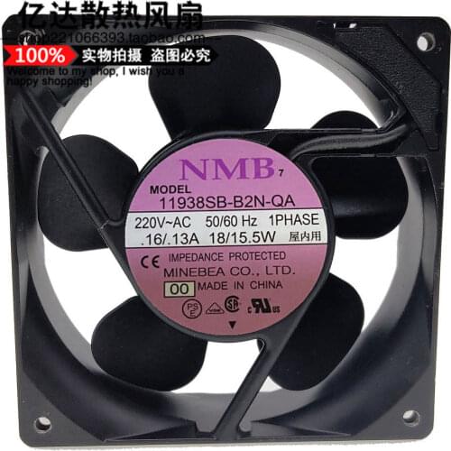 Original 220V 11938SB-B2N-QA 12cm 12038 high temperature resistant metal frame fan