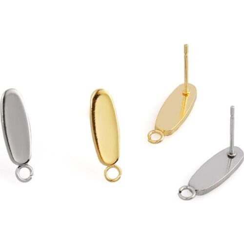 20pcs Stainless Steel Earrings Pins Hook Earring Base Parts Geometry Earring Handmade Making DIY Jewelry Findings Accessories