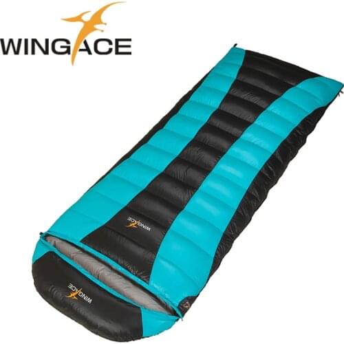 WINGACE Fill 2000G 3000G 4000G Down Outdoor Camping Travel Envelope Sleeping Bag Goose Down Winter Seeping Bag Adult Camping