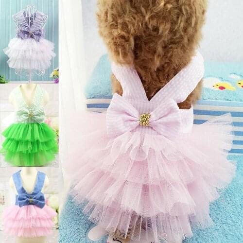Pets Dogs Stripe Dresses Summer Sweetly Princess Dress For Puppy Dogs Pet Clothes Skirt Wedding Dresses Pets Accessaries