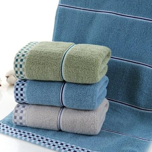 YMQY Fashion Man Plaid solid Bath Towel for adults 100% cotton Soft Swimming Beach Bath Towel 70*140cm toalha de praia