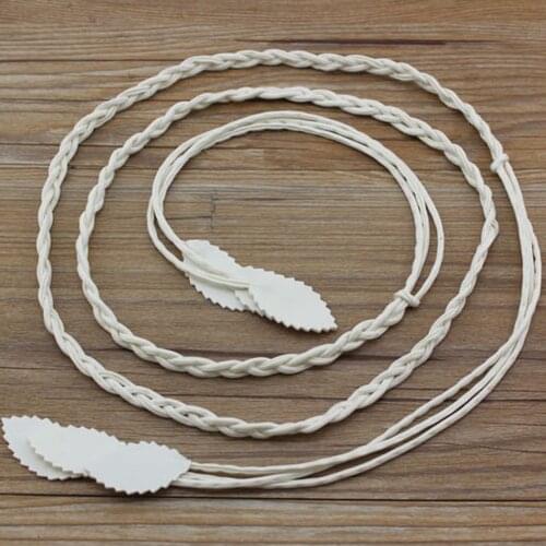 Sale 0.7cm Elastic Woven Rope Waist Vintage Belts Women Leaves Shaped Dress Cummerbunds Waistband For Women Handmade Slim