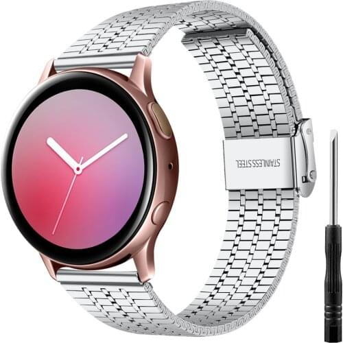 For samsung galaxy watch 3 45mm 41mm active 2 gear s3 46mm band 22mm 20mm for amazfit bip gts gtr huawei watch gt 2e Metal strap